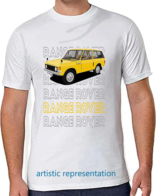 Range  Rover Classic 3 Door in Yellow Art T Shirt (Words)