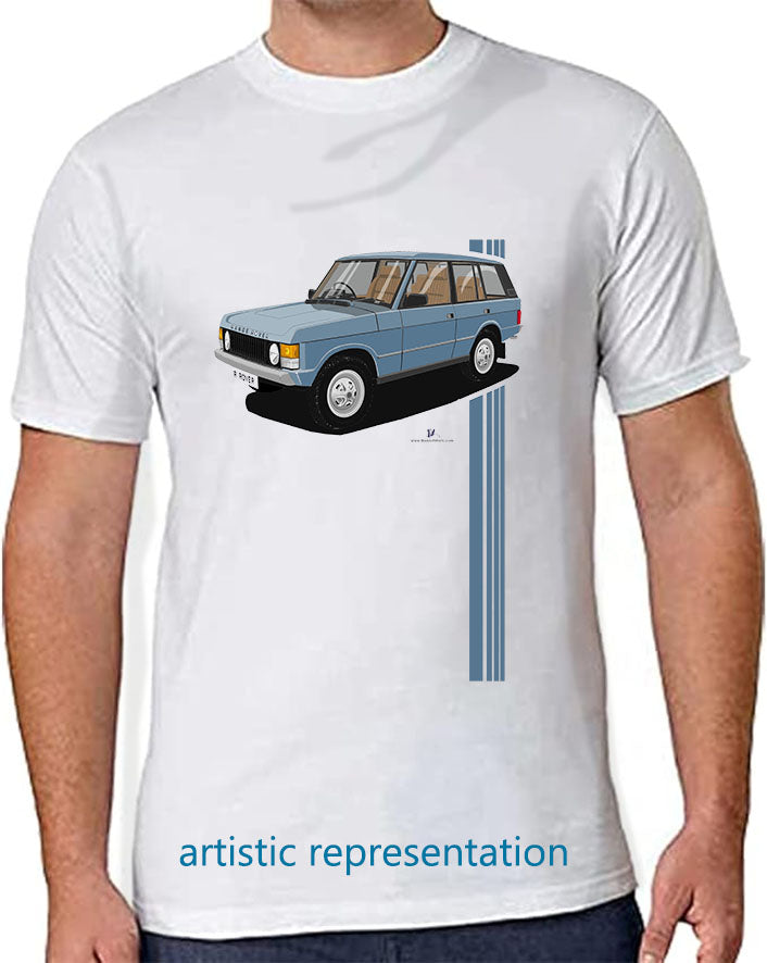 Range  Rover Classic 5 Door in Blue Art T Shirt (Stripes)