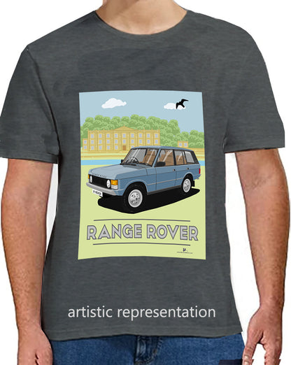 Range  Rover Classic 5 Door in Blue Art T Shirt (Scene)