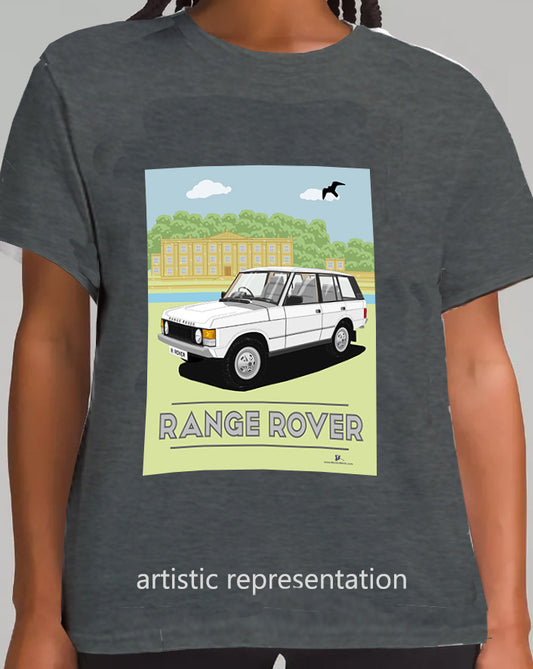 Range  Rover Classic 5 Door in White Art T Shirt (Scene)