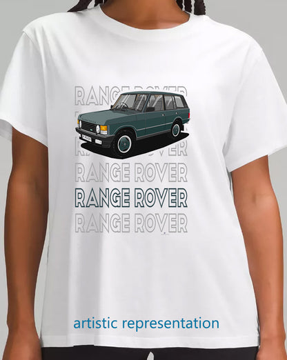 Range  Rover Classic 5 Door facelift in Green Art T Shirt (Words)