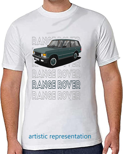 Range  Rover Classic 5 Door facelift in Green Art T Shirt (Words)