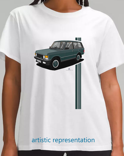 Range  Rover Classic 5 Door facelift in Green Art T Shirt (Stripes)