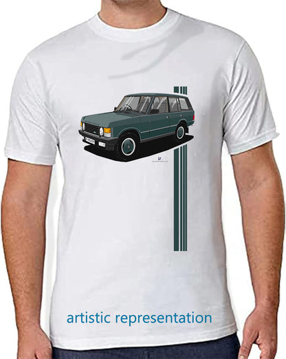 Range  Rover Classic 5 Door facelift in Green Art T Shirt (Stripes)