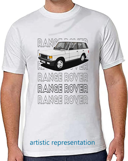 Range  Rover Classic 5 Door facelift in Silver Art T Shirt (Words)