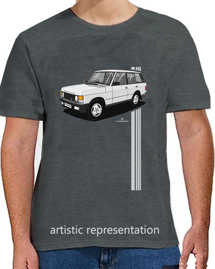 Range  Rover Classic 5 Door facelift in Silver Art T Shirt (Stripes)