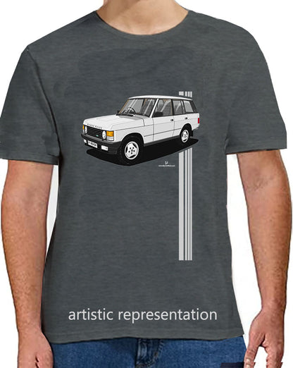 Range  Rover Classic 5 Door facelift in Silver Art T Shirt (Stripes)
