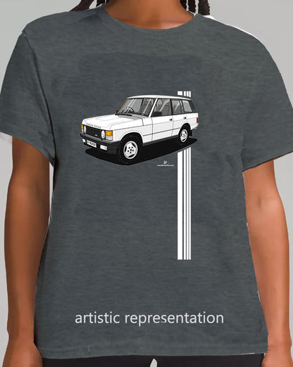 Range  Rover Classic 5 Door facelift in White Art T Shirt (Stripes)