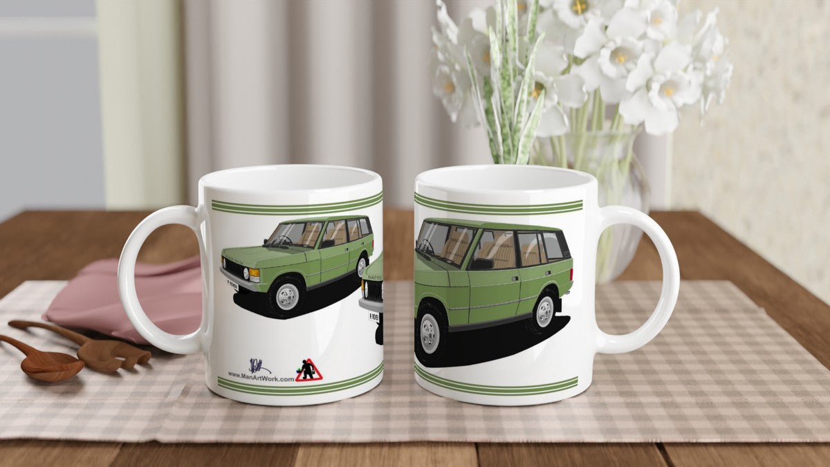 Range Rover Classic 5 Door in Green Art Mug