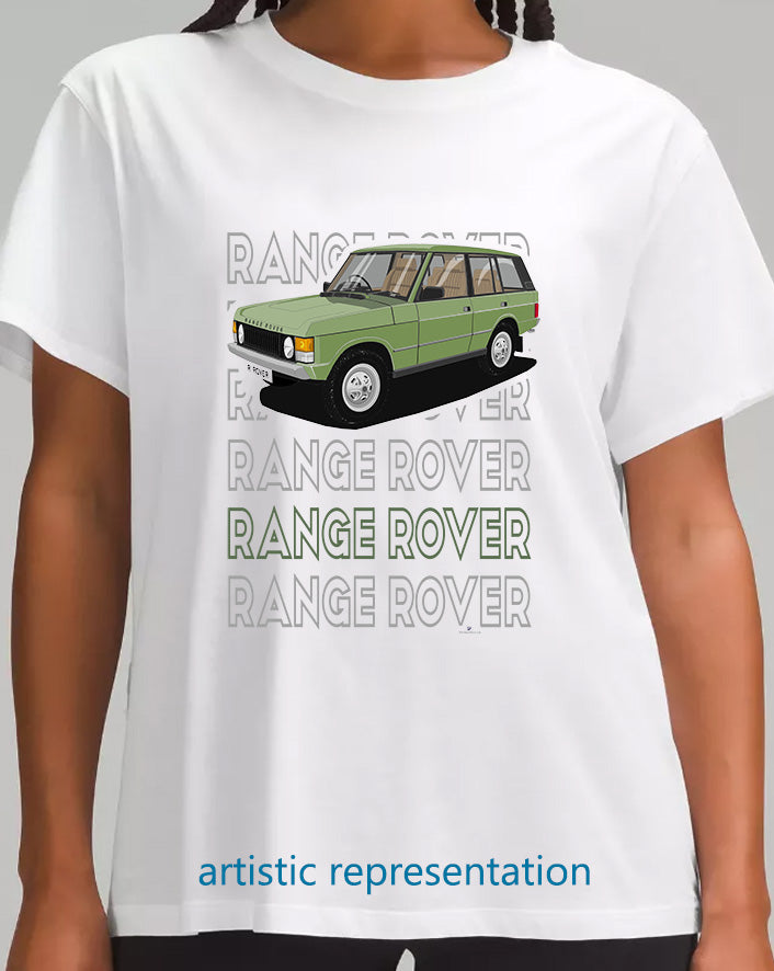 Range  Rover Classic 5 Door in Green Art T Shirt (Words)