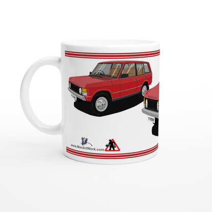 Range Rover Classic 5 Door in Red Art Mug