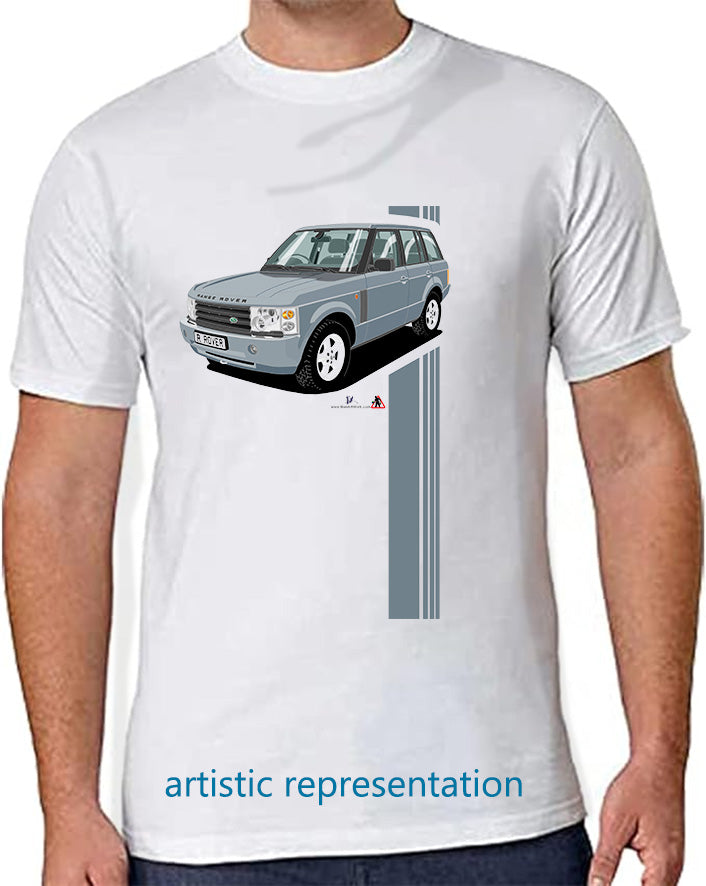 Range Rover Mk3 (L322) in Light-Blue (Stripes) Art T Shirt