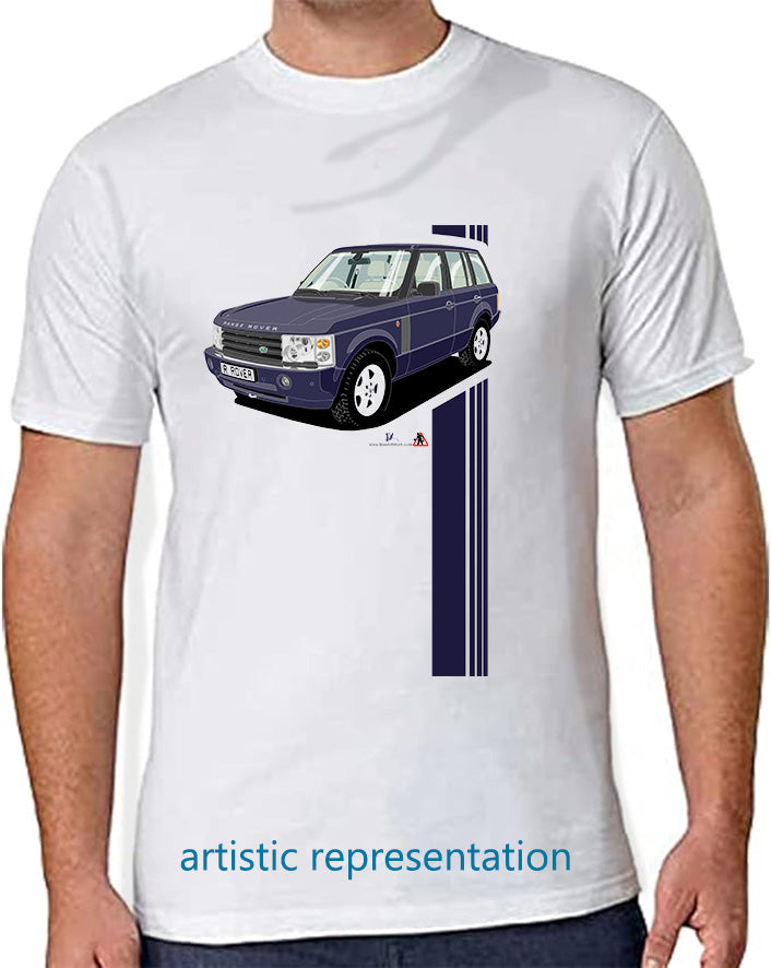 Range Rover Mk3 (L322) in Dark-Blue (Stripes) Art T Shirt