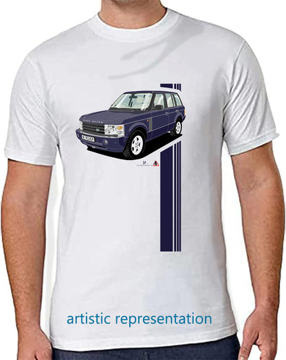 Range Rover Mk3 (L322) in Dark-Blue (Stripes) Art T Shirt