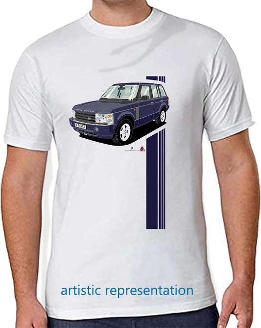 Range Rover Mk3 (L322) in Dark-Blue (Stripes) Art T Shirt
