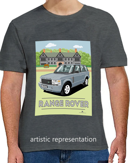 Range Rover Mk3 (L322) in Light-Blue (Scene) Art T Shirt
