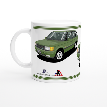 Range Rover Mk2 (P38) in Green Art Mug