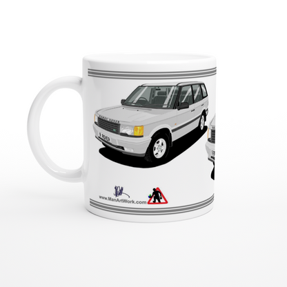 Range Rover Mk2 (P38) in Silver Art Mug