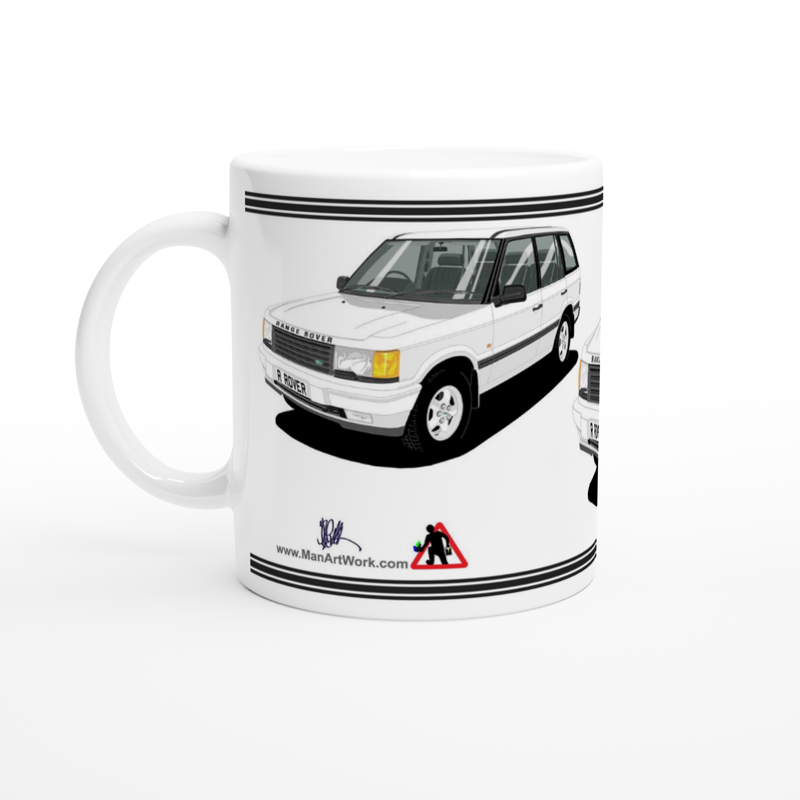 Range Rover Mk2 (P38) in White Art Mug