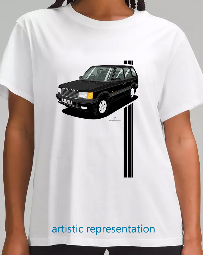 Range Rover Mk2 (P38) in Black (Stripes) Art T Shirt