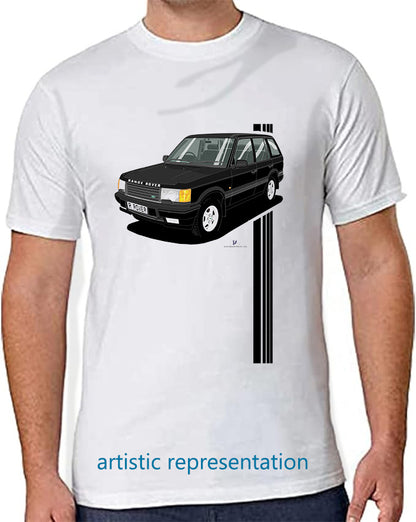 Range Rover Mk2 (P38) in Black (Stripes) Art T Shirt