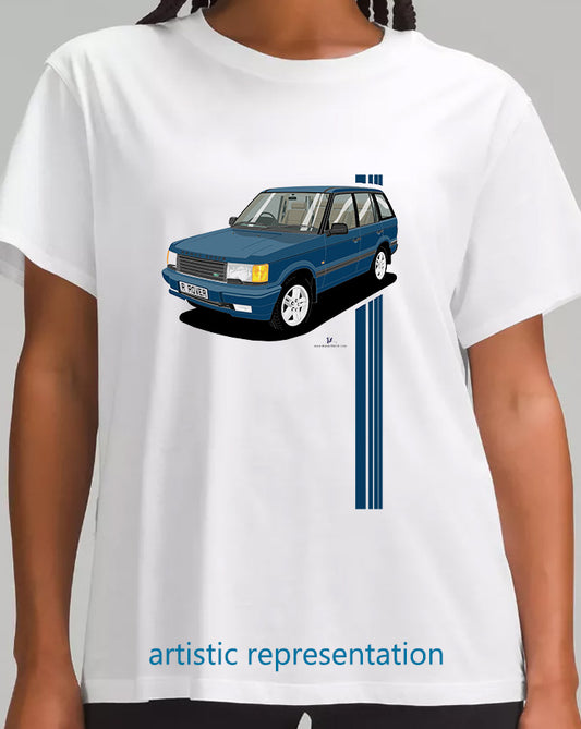 Range Rover Mk2 (P38) in Blue (Stripes) Art T Shirt