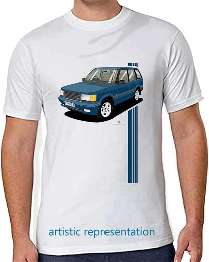Range Rover Mk2 (P38) in Blue (Stripes) Art T Shirt