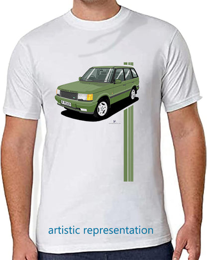 Range Rover Mk2 (P38) in Green (Stripes) Art T Shirt