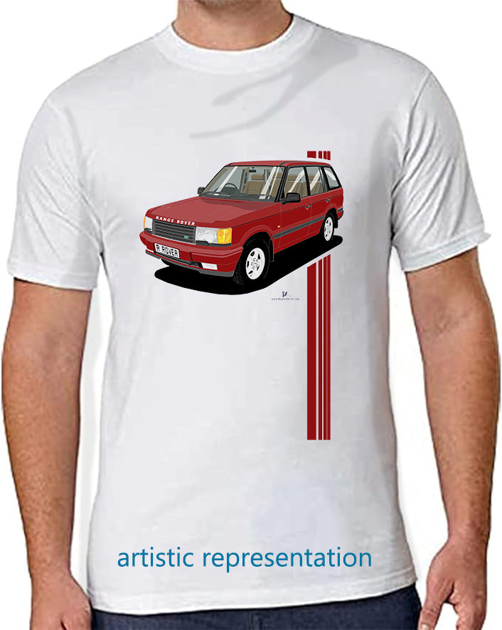 Range Rover Mk2 (P38) in Red (Stripes) Art T Shirt