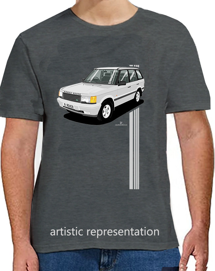 Range Rover Mk2 (P38) in Silver (Stripes) Art T Shirt