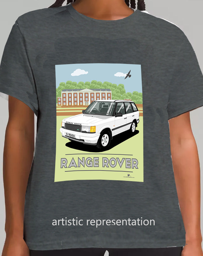 Range Rover Mk2 (P38) in White (Scene) Art T Shirt