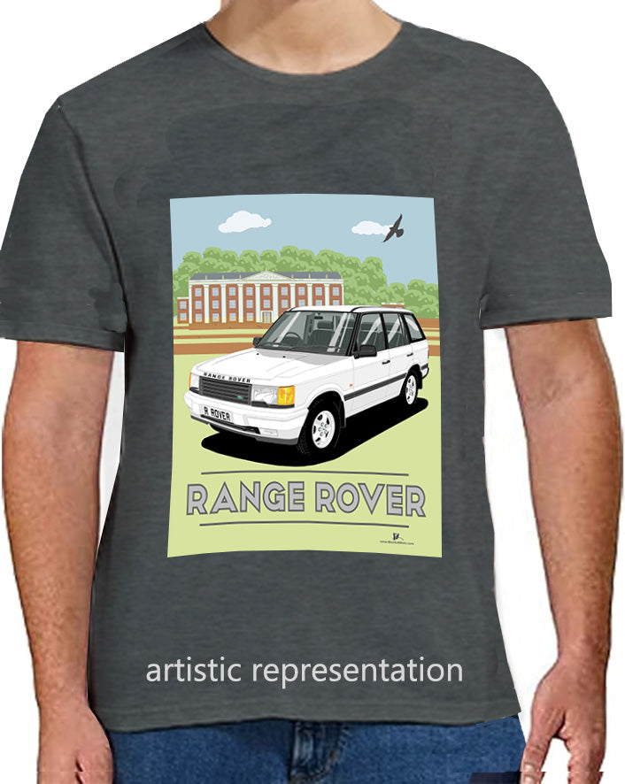 Range Rover Mk2 (P38) in White (Scene) Art T Shirt