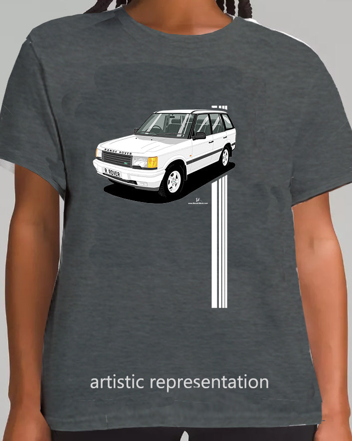 Range Rover Mk2 (P38) in White (Stripes) Art T Shirt
