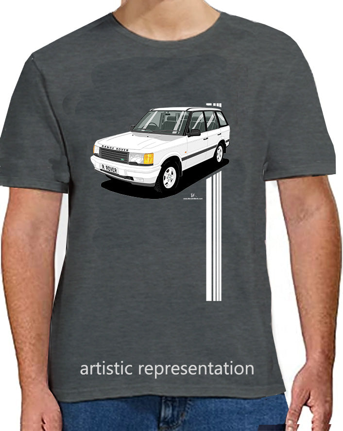 Range Rover Mk2 (P38) in White (Stripes) Art T Shirt