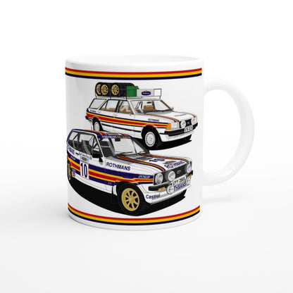 Rothmans Ford Escort Mk2 Rally Car Art Mug 