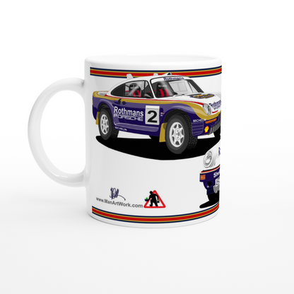 Rothmans Porsche 959 911 Rally Car Art Mug 