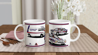 Rothmans Opel Manta and Ascona 400 Rally Cars Art Mug 