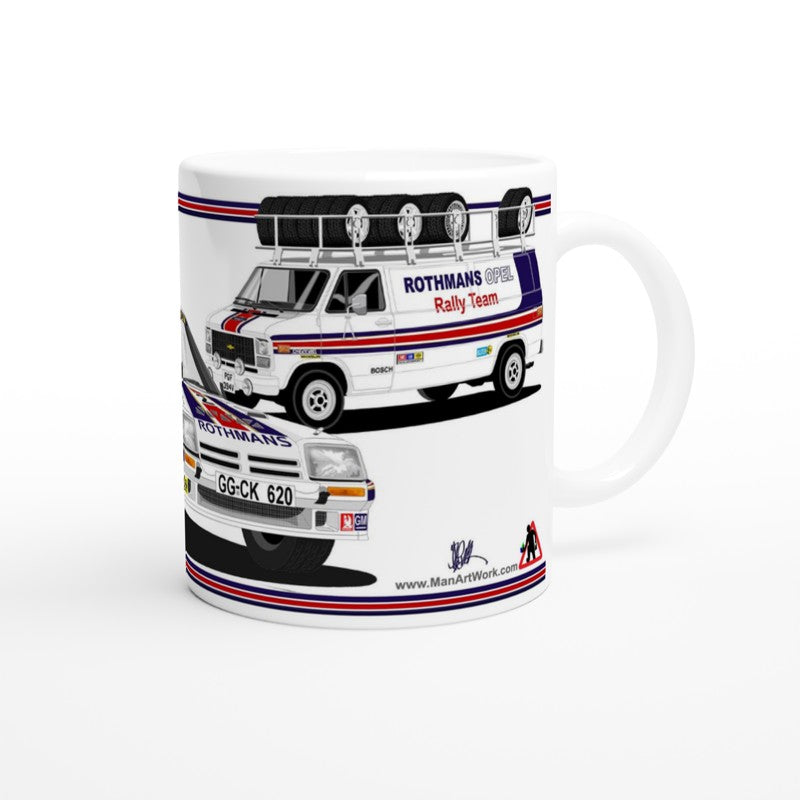 Rothmans Opel Manta 400 and GMC Service Van Rally Car Mug
