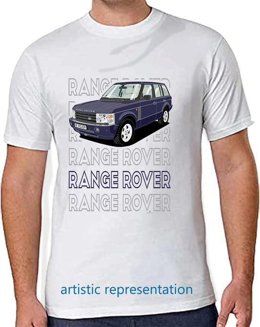 Range Rover Mk3 (L322) in Dark-Blue (Words) Art T Shirt