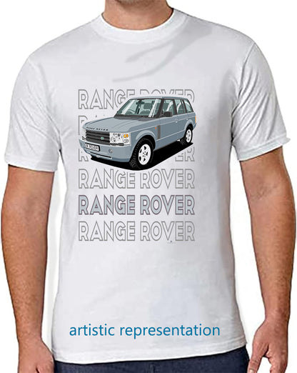 Range Rover Mk3 (L322) in Light-Blue (Words) Art T Shirt