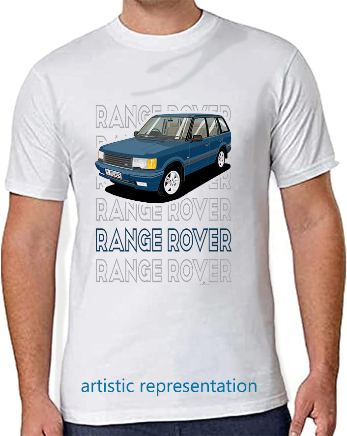 Range Rover Mk2 (P38) in Blue (Words) Art T Shirt