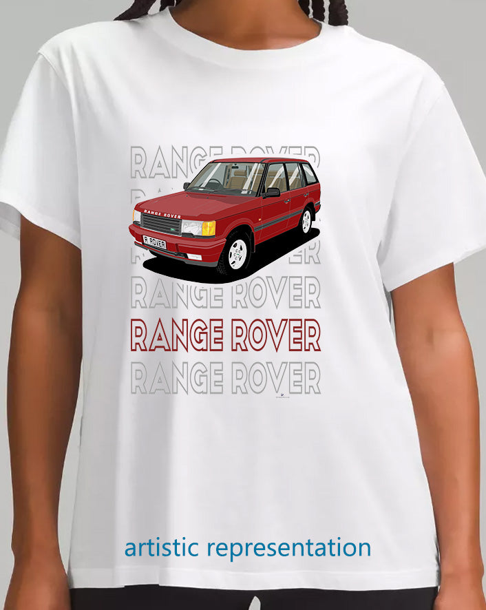 Range Rover Mk2 (P38) in Red (Words) Art T Shirt