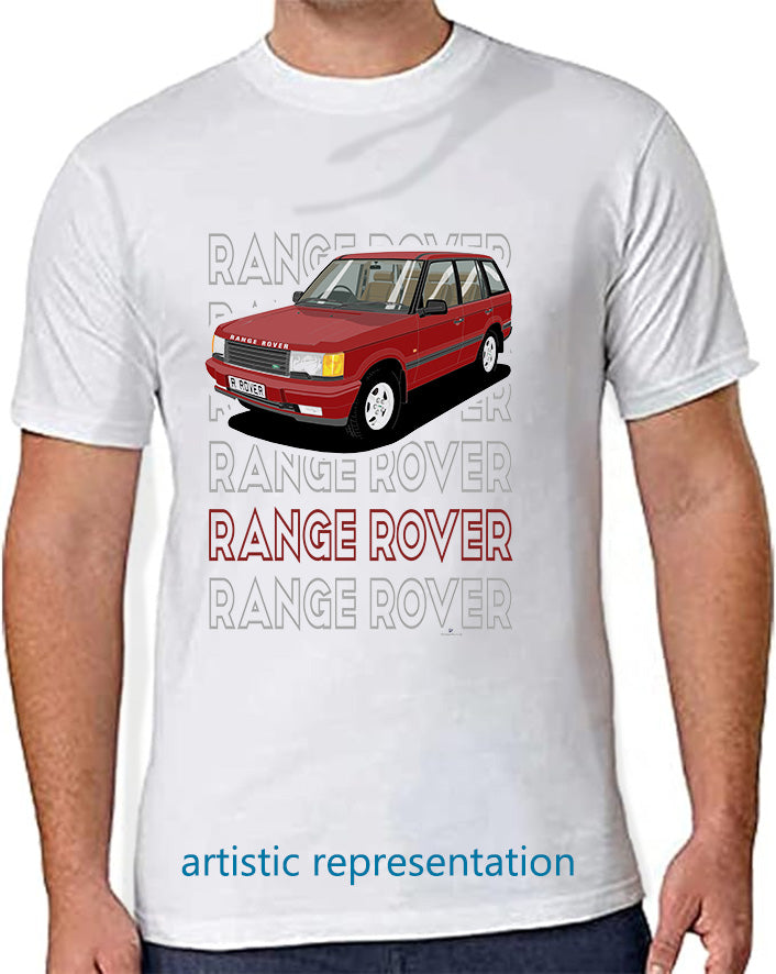 Range Rover Mk2 (P38) in Red (Words) Art T Shirt