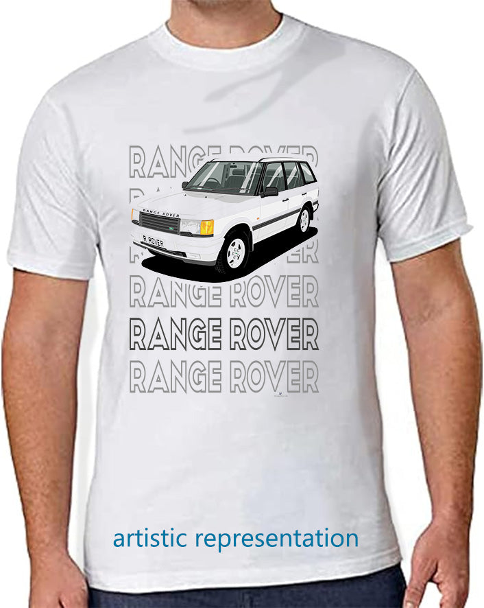 Range Rover Mk2 (P38) in White (Words) Art T Shirt