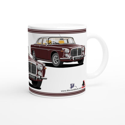 Rover P5b in Burgundy Art Mug