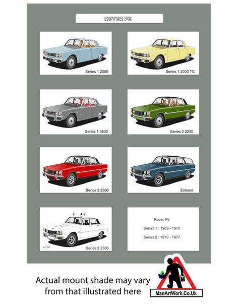 Rover P6 2000 2200 3500 V8 A4 Art Print