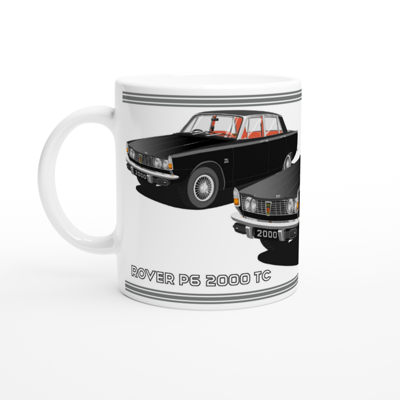 Rover P6 S1 2000 TC in Black Art Mug