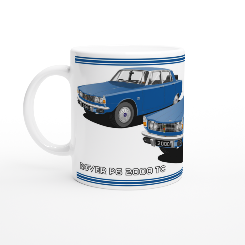 Rover P6 S1 2000 TC in Blue Art Mug