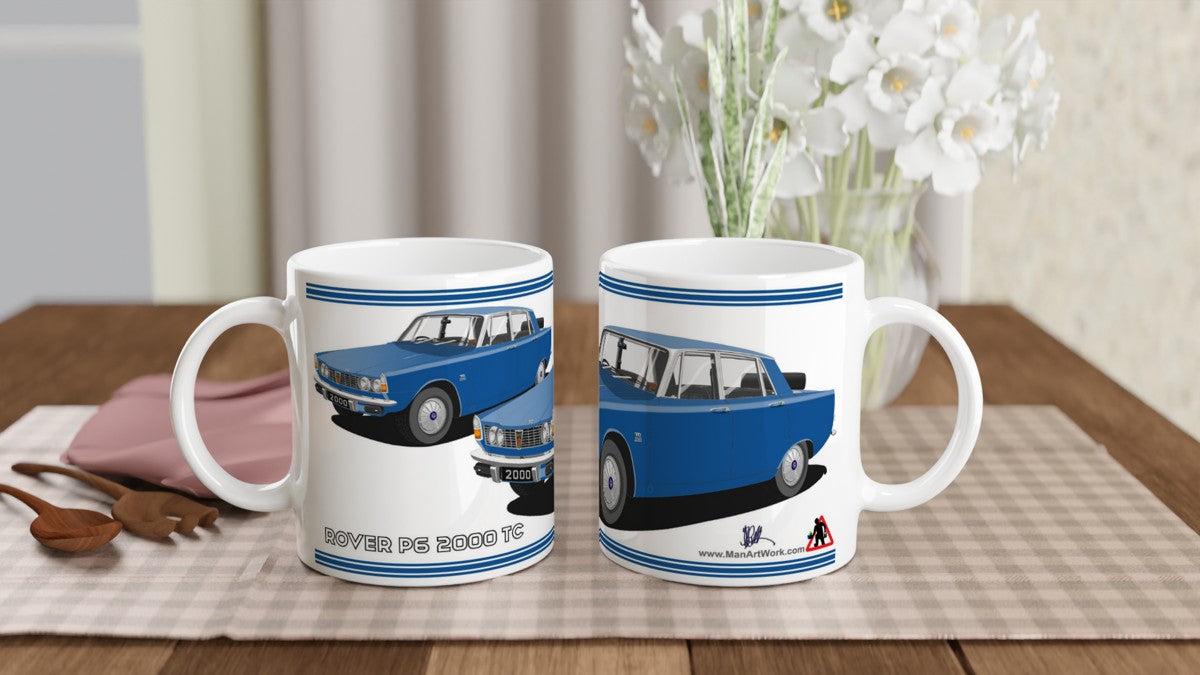 Rover P6 S1 2000 TC in Blue Art Mug