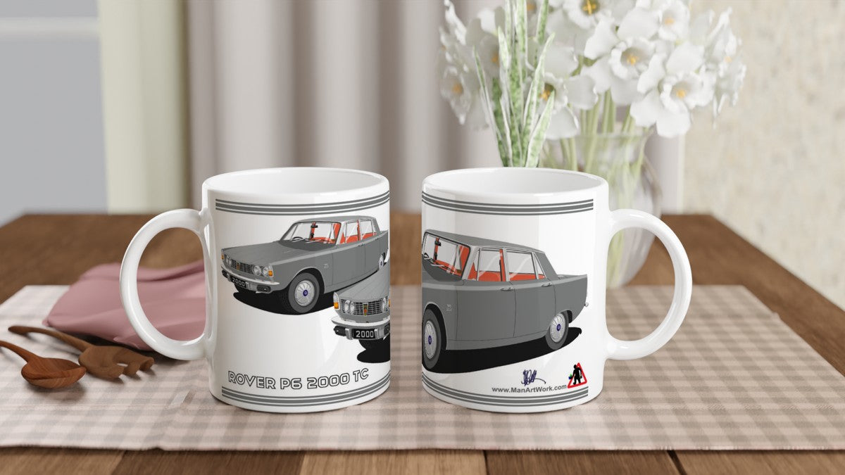 Rover P6 S1 2000 TC in Gray Art Mug